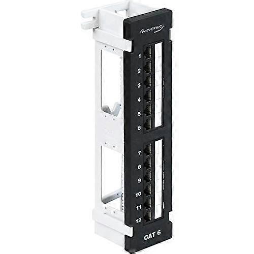 CAT6 Patch Panel 12 Port Wall Mount with ColorCoded Quick Wiring and GoldPlated Reliable Contacts