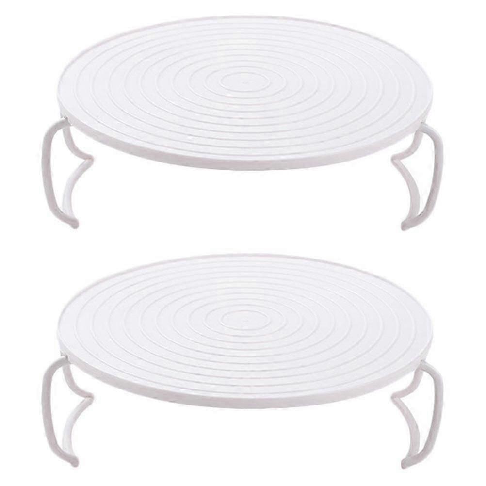 2pcs Rouded Mircrowave Oven Rack Layered Steaming Tray Kitchen Accessory