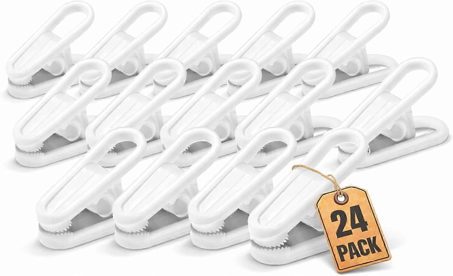 Multi-Purpose Hanger Clips (24 Count) White