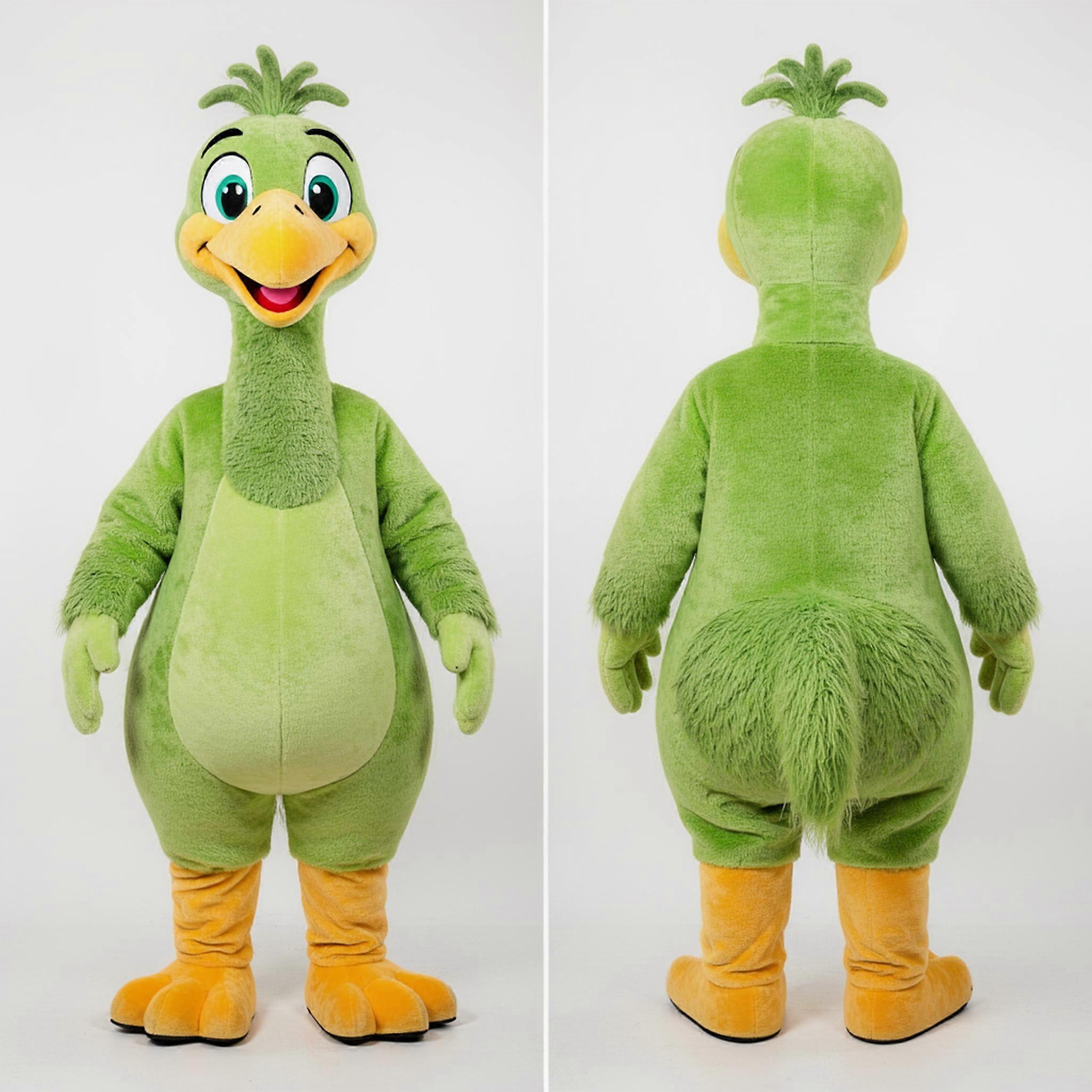 MASTICOT Lime Green Plush Emu Mascot