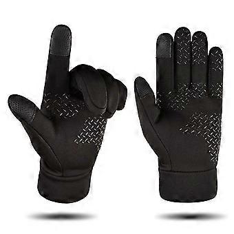 Winter Men Gloves Touch Screen Windproof Waterproof Brushed Gloves compatible with Outdoor Sports Activities Skiing Black XL