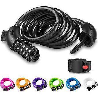 5-Digit Code Bike Lock, 1.2M/4FT Cable Lock, Lightweight & Secure for Bicycle, Mountain Bike, Electric Bike, Scooter