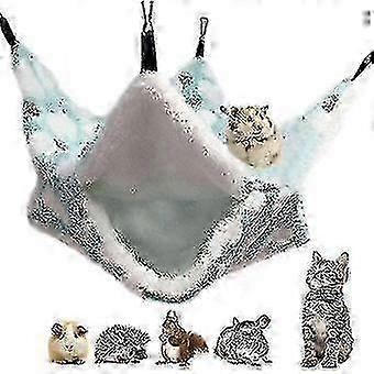 Hamac double couche pour petits animaux (cochon d'Inde, furet, etc.) - Accessoire pour cage