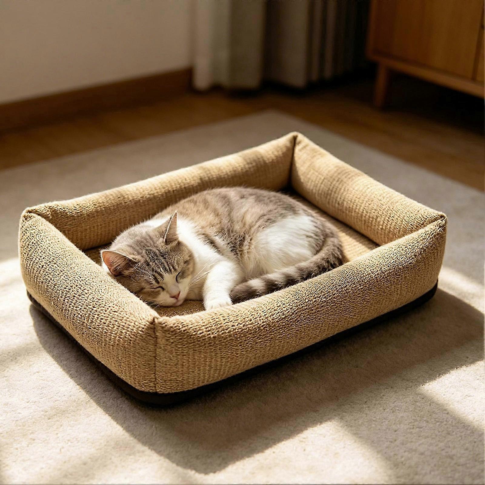 Breathable Jute Cat Lounger Scratch Pad