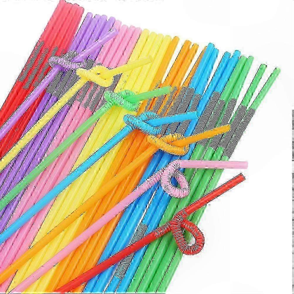 26cm Colourful Striped Party Straws