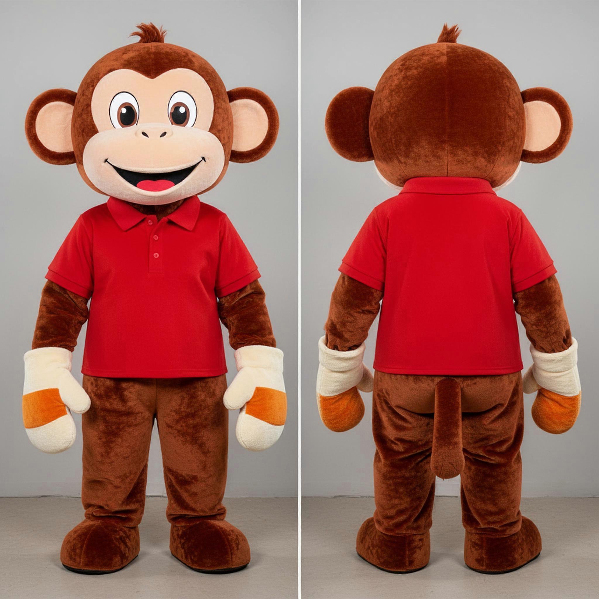 MASTICOT Rust Colored Playful Monkey Mascot