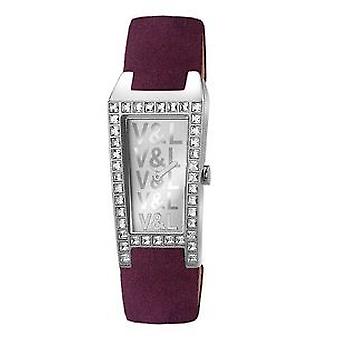V & l london club reloj para Mujer Analógico de Cuarzo con brazalete de Piel de vaca VL065603