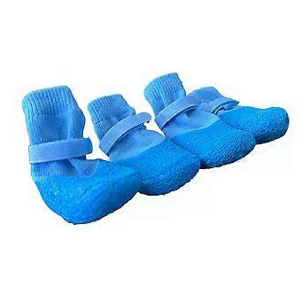 4Pcs/Set Portable Anti-slip Dog Shoes Waterproof Adjustable Pet Boots Breathable Wear Resistant Foot Cover Autumn Winter