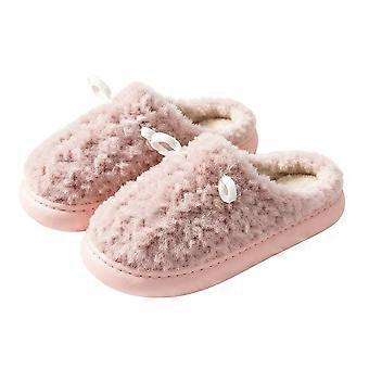 Plush Winter Slippers Cute Animal 3D Horn Design Fleece Lining Thick Cushion