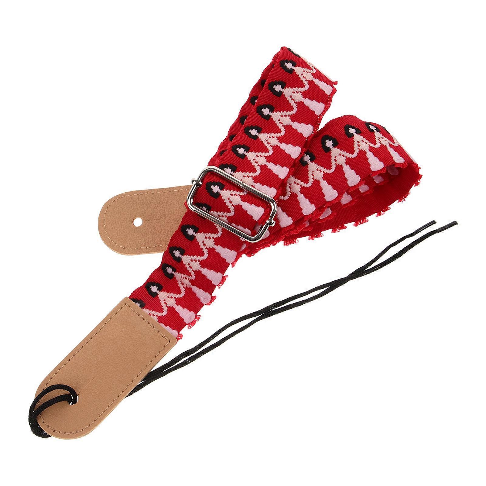 Red Ukulele Strap Adjustable Shoulder Strap Ukulele Sling