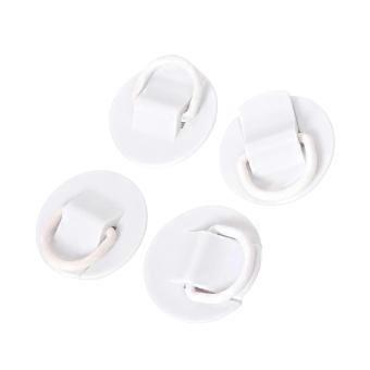 Rope and Equipment Attachment Patches with D Rings Hardware, Broad Mounting Band, and Round PVC Construction for Craft  White