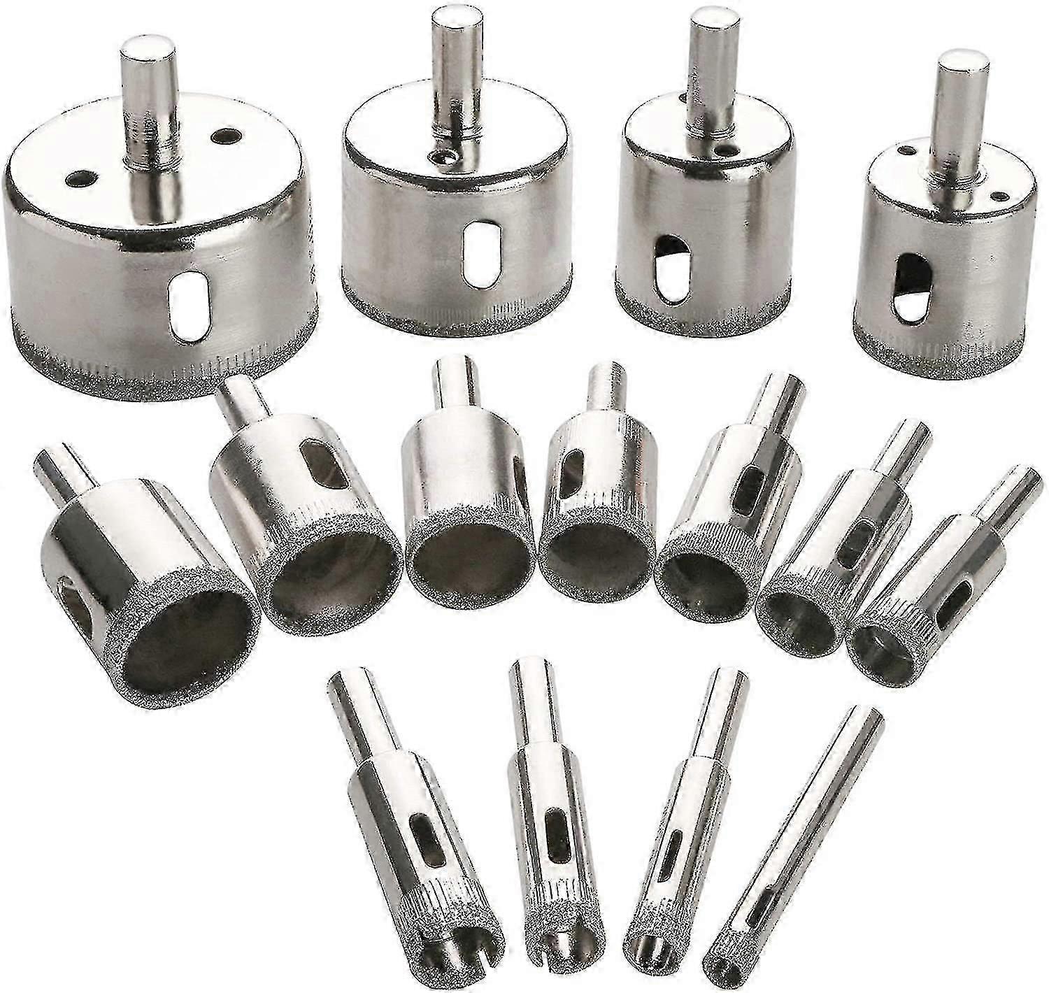 15pc Diamond Stone Glass Drill Bit Set