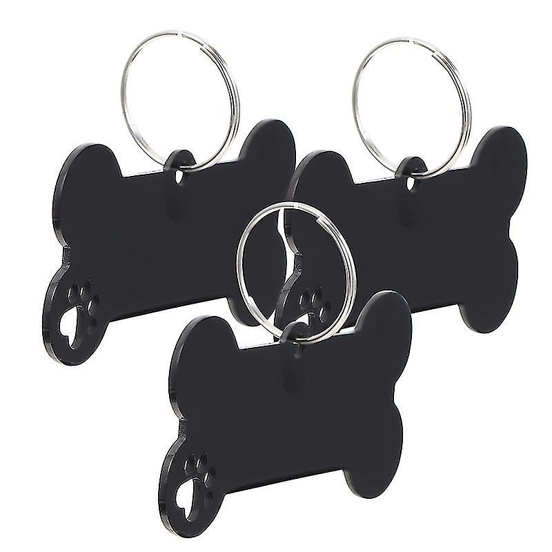 2X4cm Black Pet Id Tags 1 Set Personalized Cat Puppy Id Tag Stainless Steel Name Tag Creative Pendan