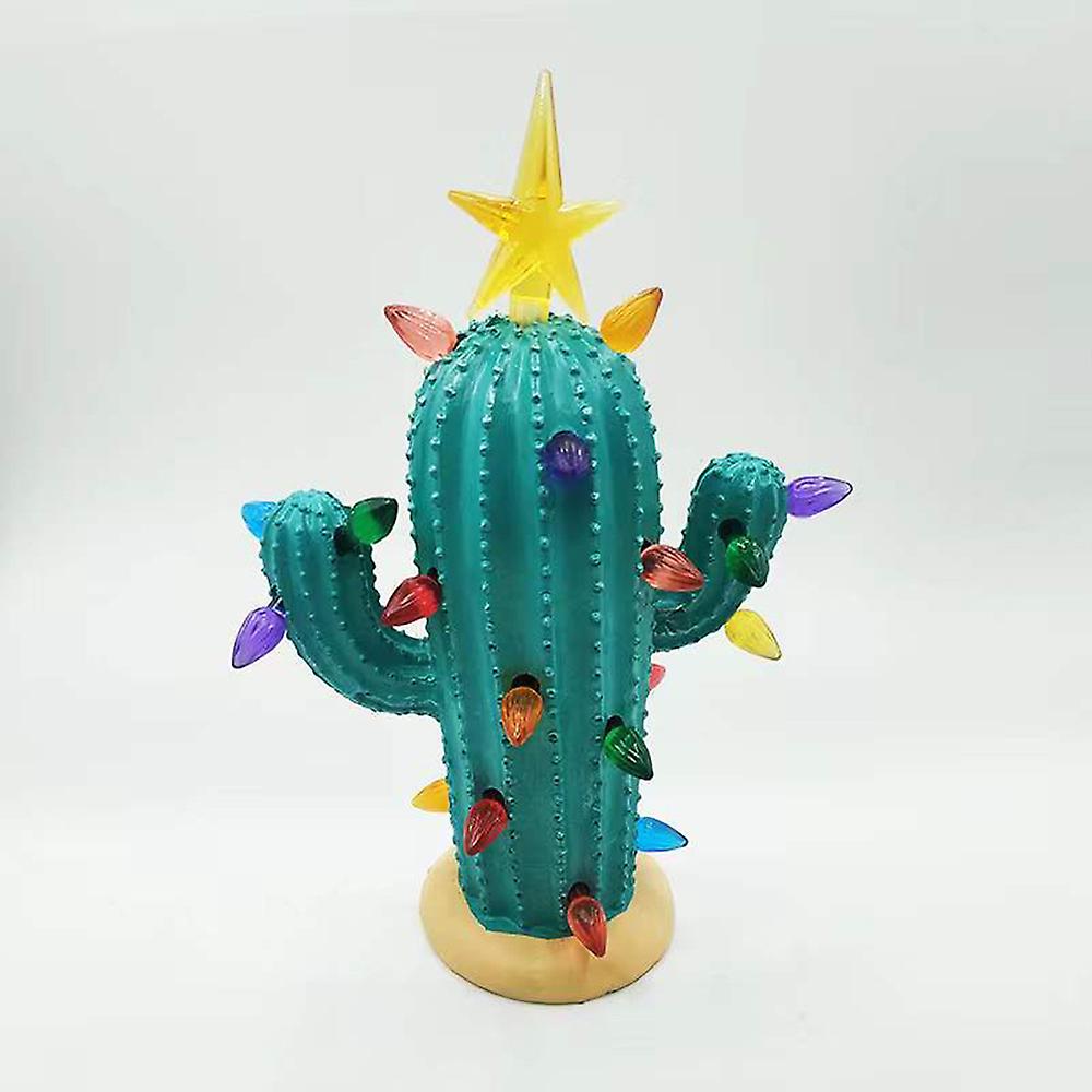 Cute Cactus Shape Led Room Decor Lightweight Durable Resin Material
