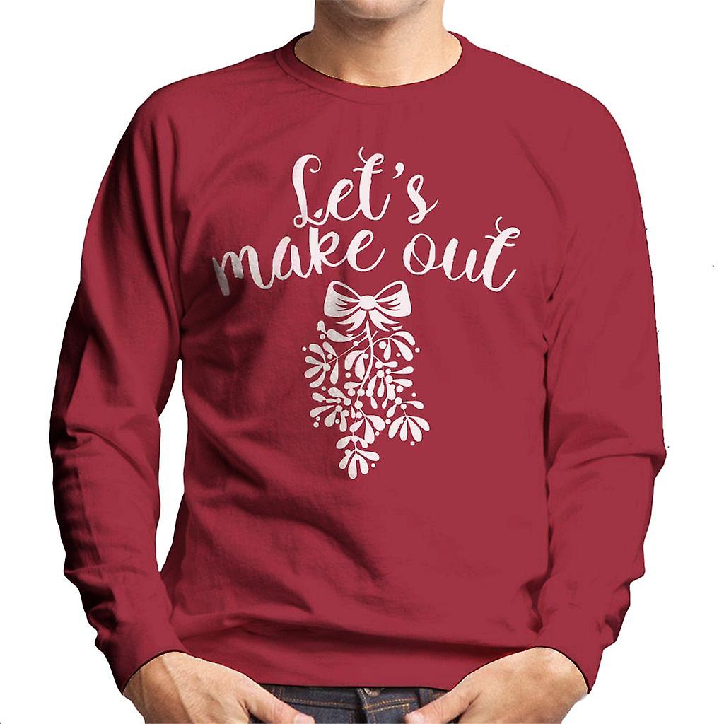 Lets Make Out Christmas Mistletoe Men's Sweatshirt