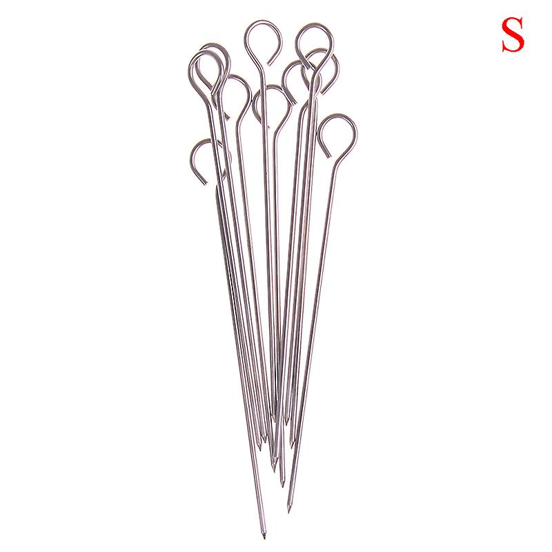 10pcs Meat Goose Round Roast Skewers Stick Stainless Steel Bbq Needle