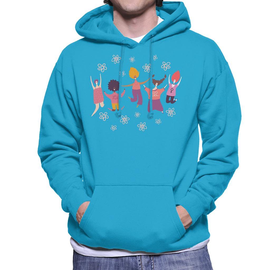 Moletom com capuz menina poder flores masculinas