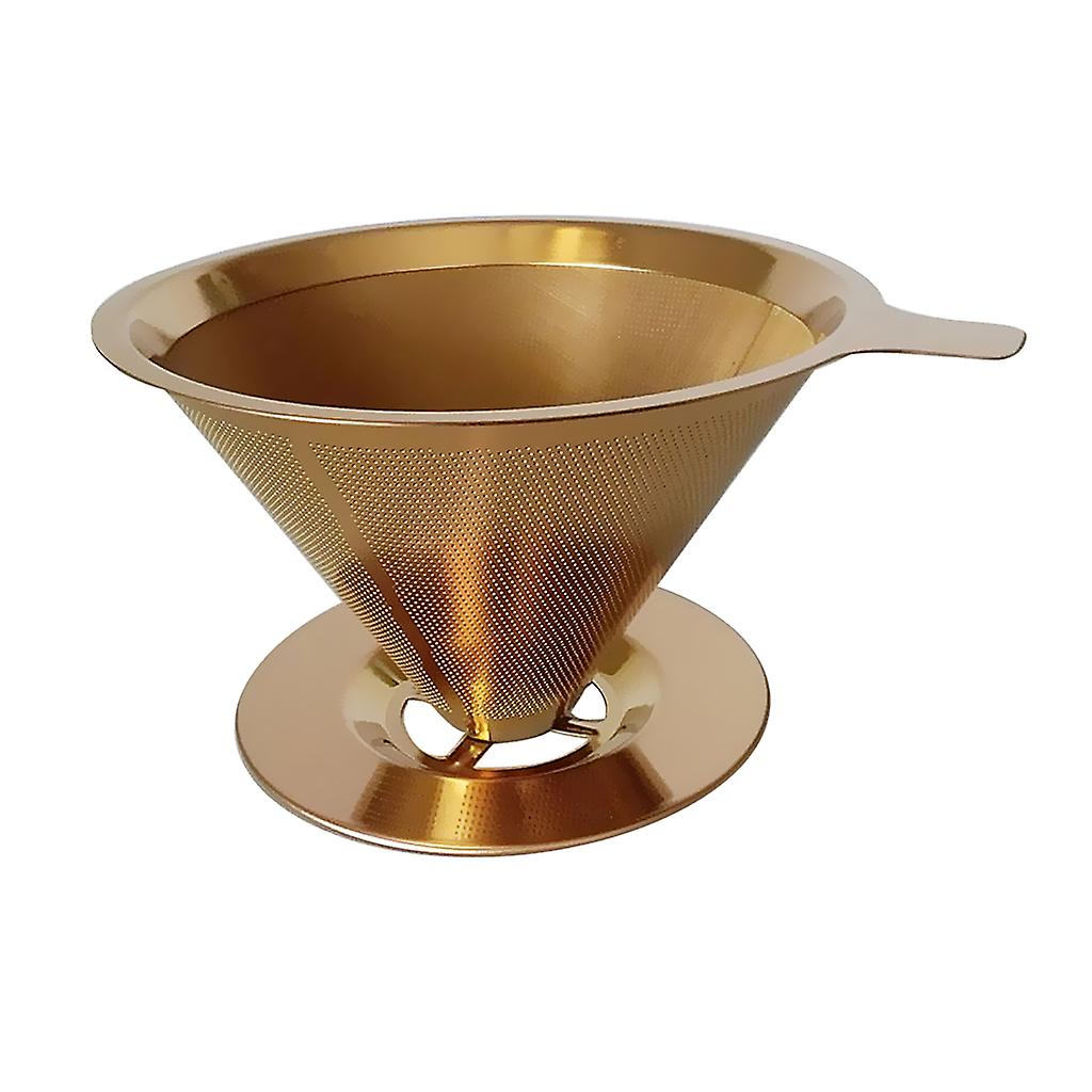 Pour Over Drip Mesh Coffee Tea Cone Filter Holder Coffee Making 125mm Gold
