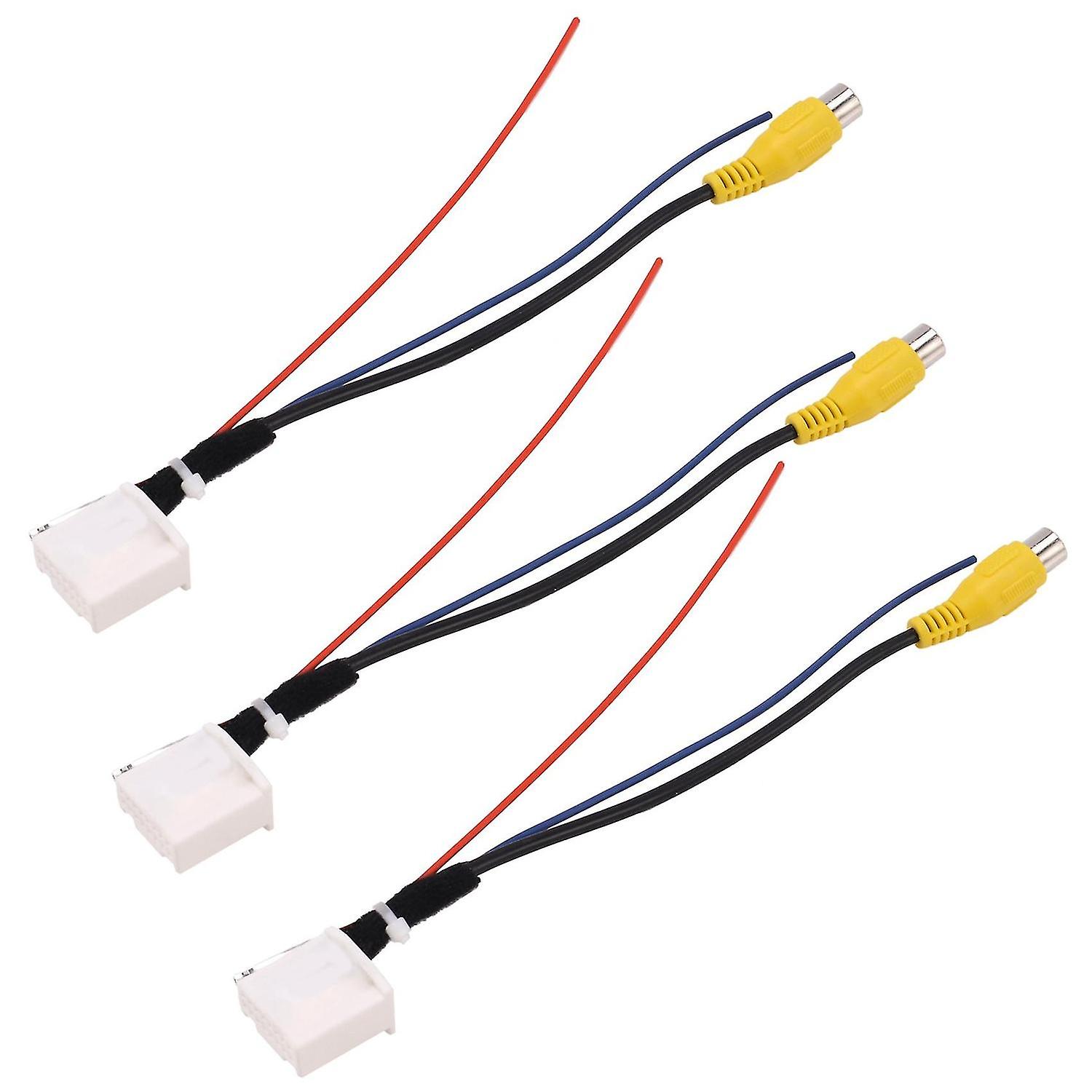 3x 16 Pin Rear View Camera Adapter Cable Parking Backup Video Cable Adapter Navigation Dvd Reverse