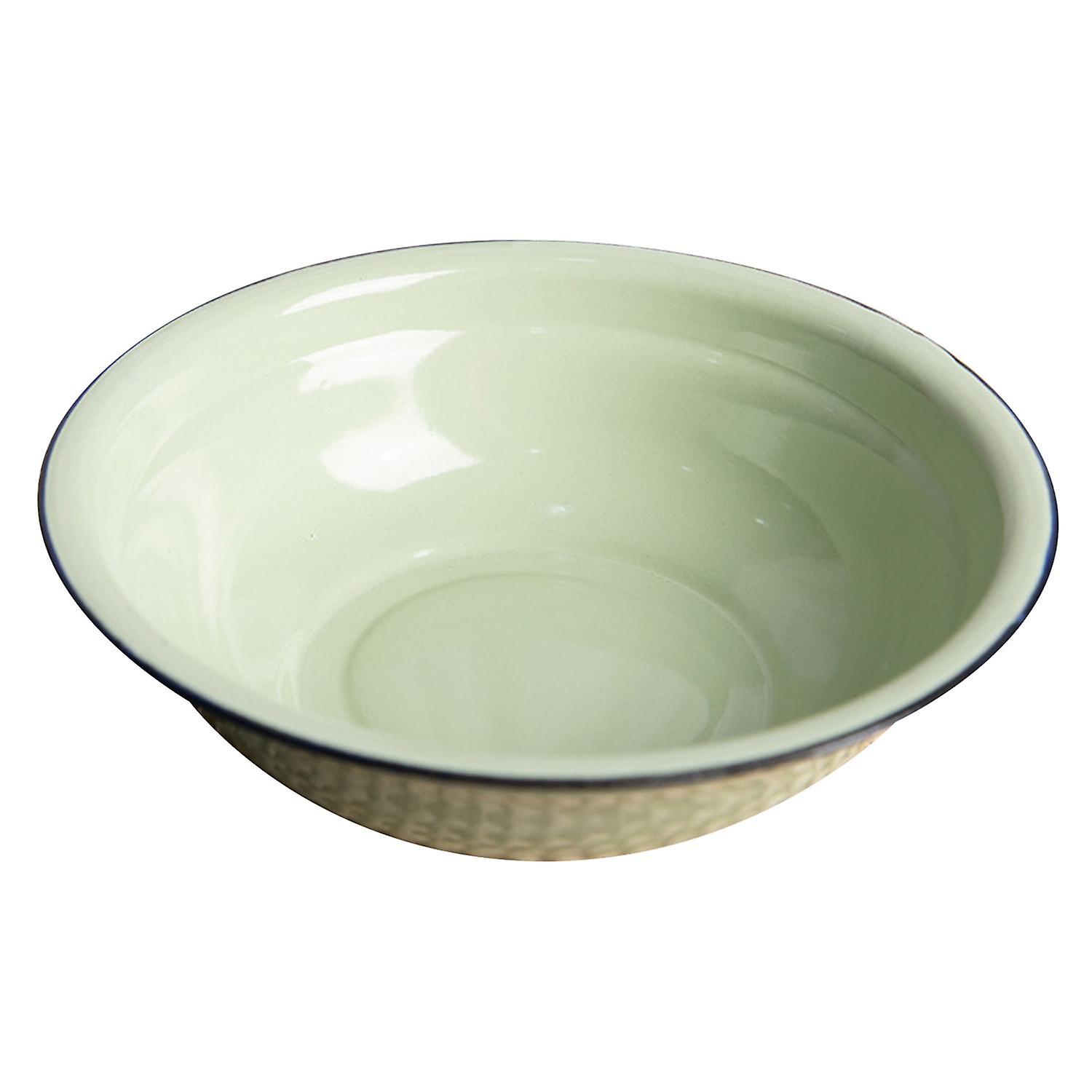 ZHOUBA Bowl Assiette de soupe multifonctionnelle en émail vintage durable pour la cuisine