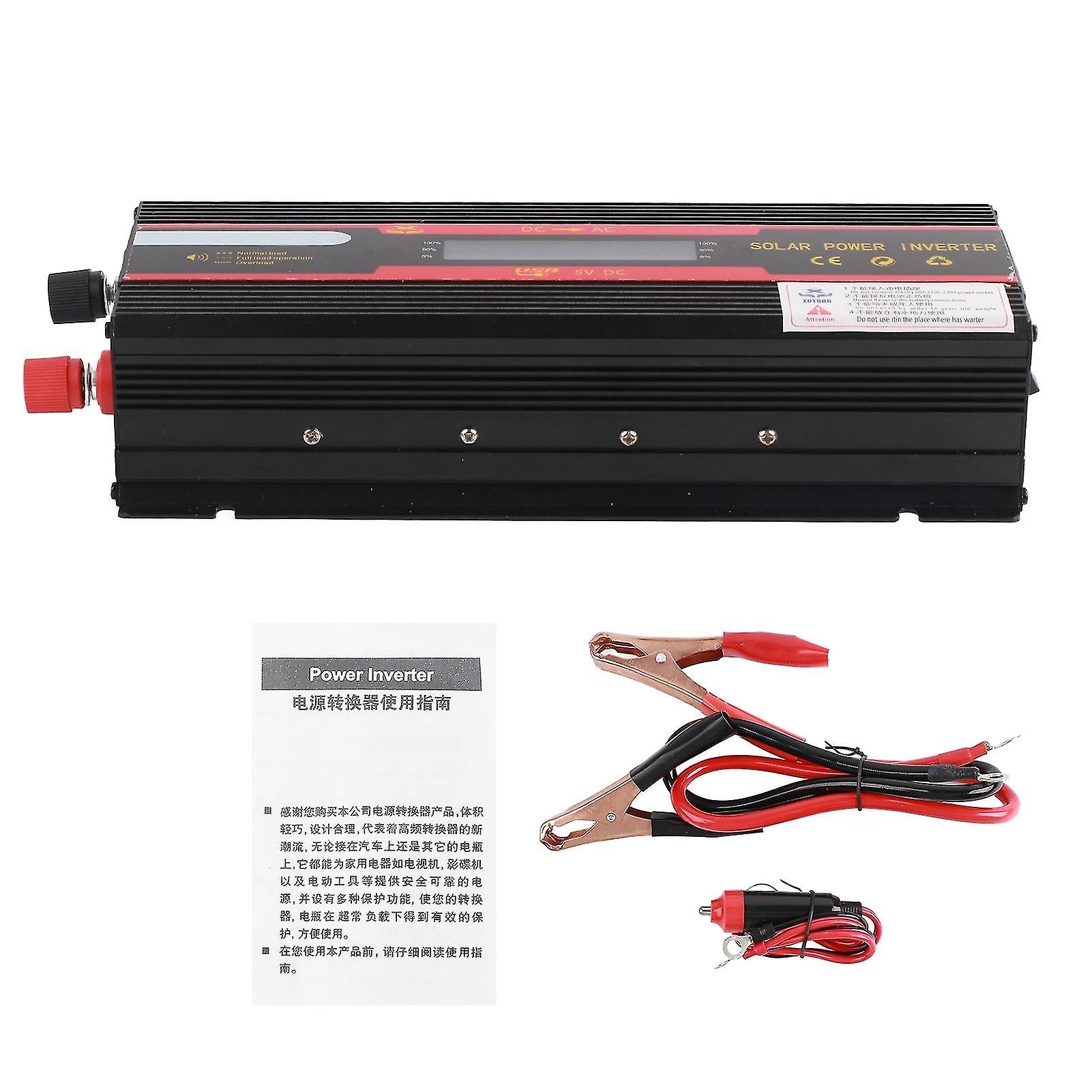 Car Inverter Dc12v To Ac220v 6000w Auto Modified Sine Wave Power Converter With Lcd