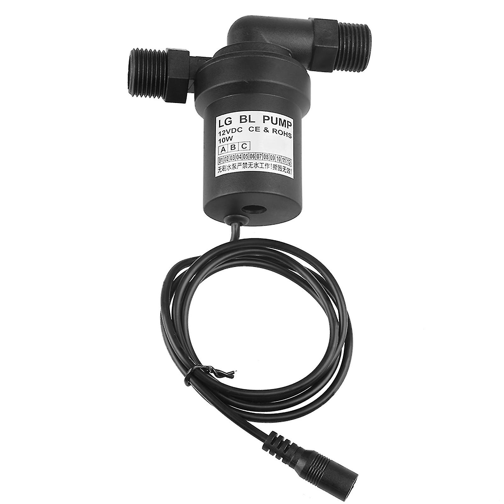 YUMILI Aquarium Pump Water Pump, 12V 10W DC Brushless Solar High Temperature Water Pump for Circulation Pumps Closed Static Seal