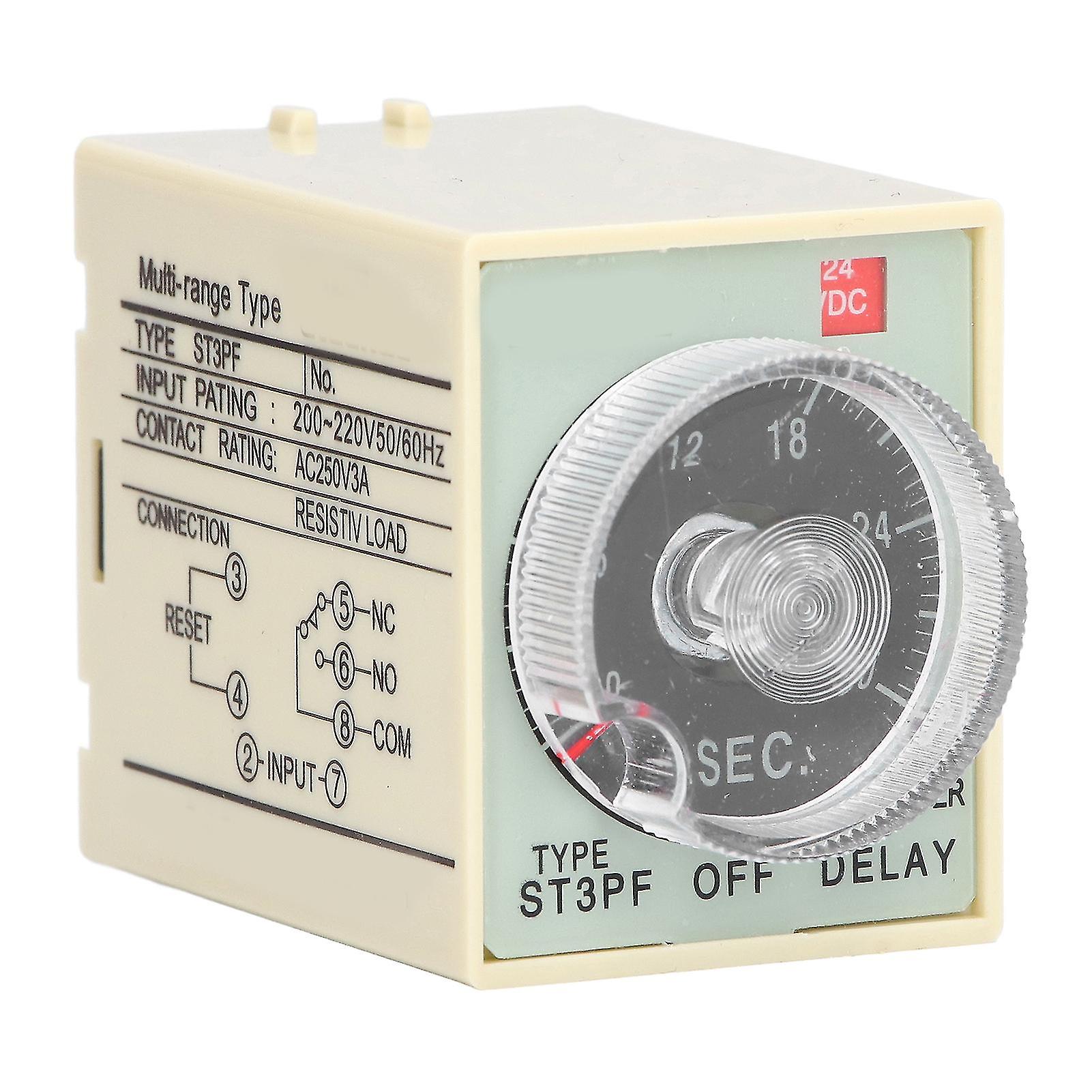 30S ST3PF Power Off Delay Timer 24V AC250V 3A ABS Material