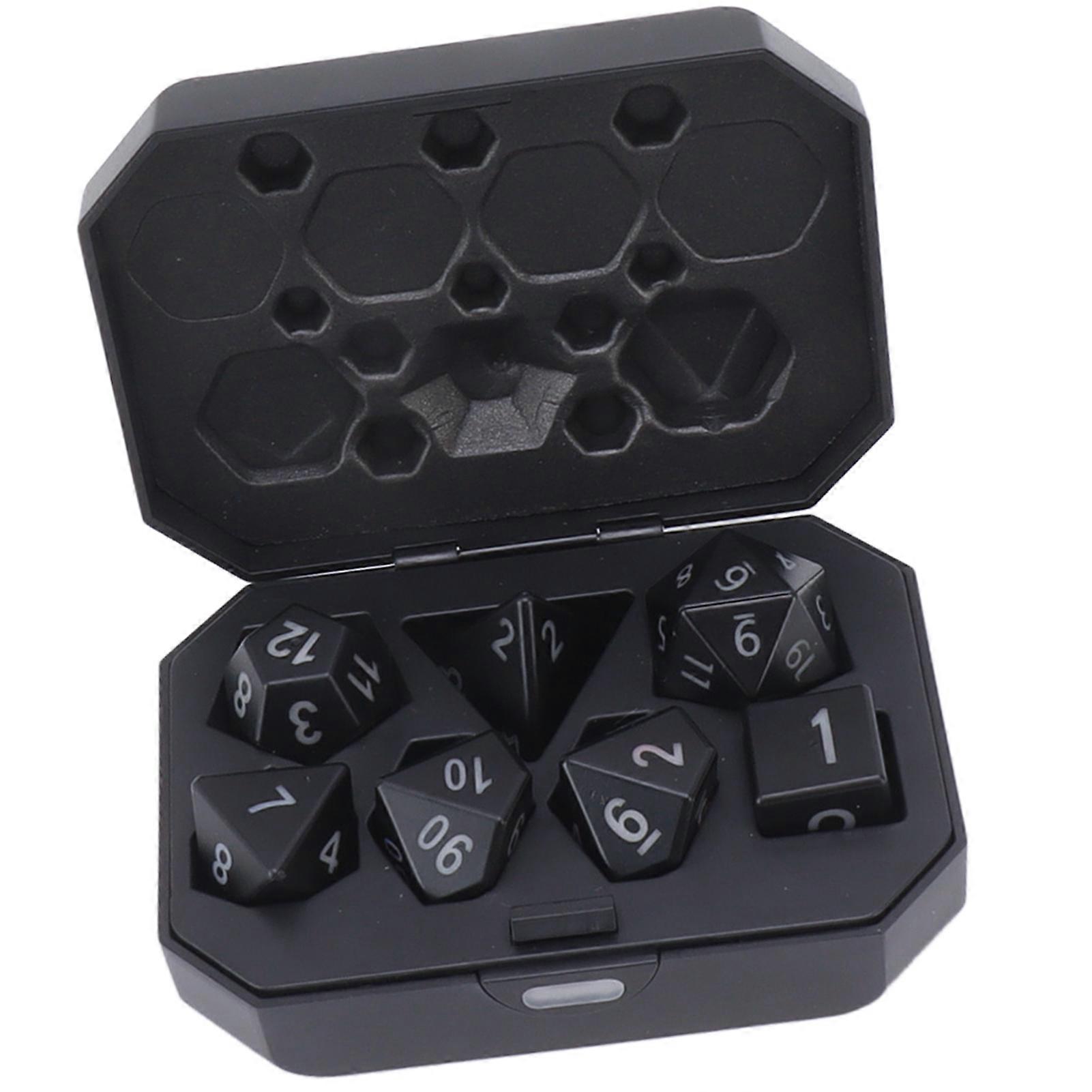 7Pcs LED Glowing Polyhedral Dice Set with Charging Box, Multi-color