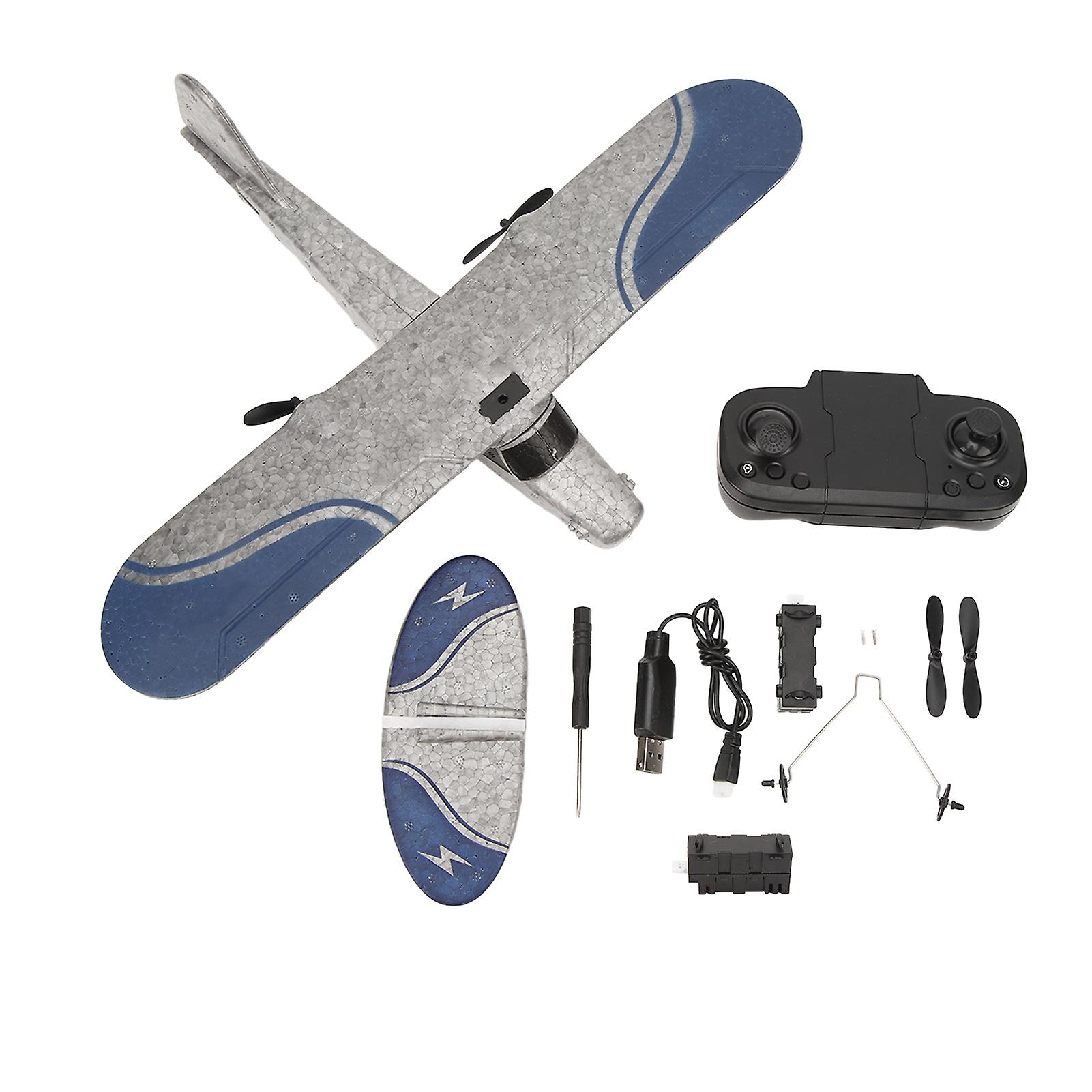 Avion télécommandé durable à voilure fixe, planeur télécommandé, jet avec lumière LED, pour les personnes de plus de 14 ans, 1 batterie