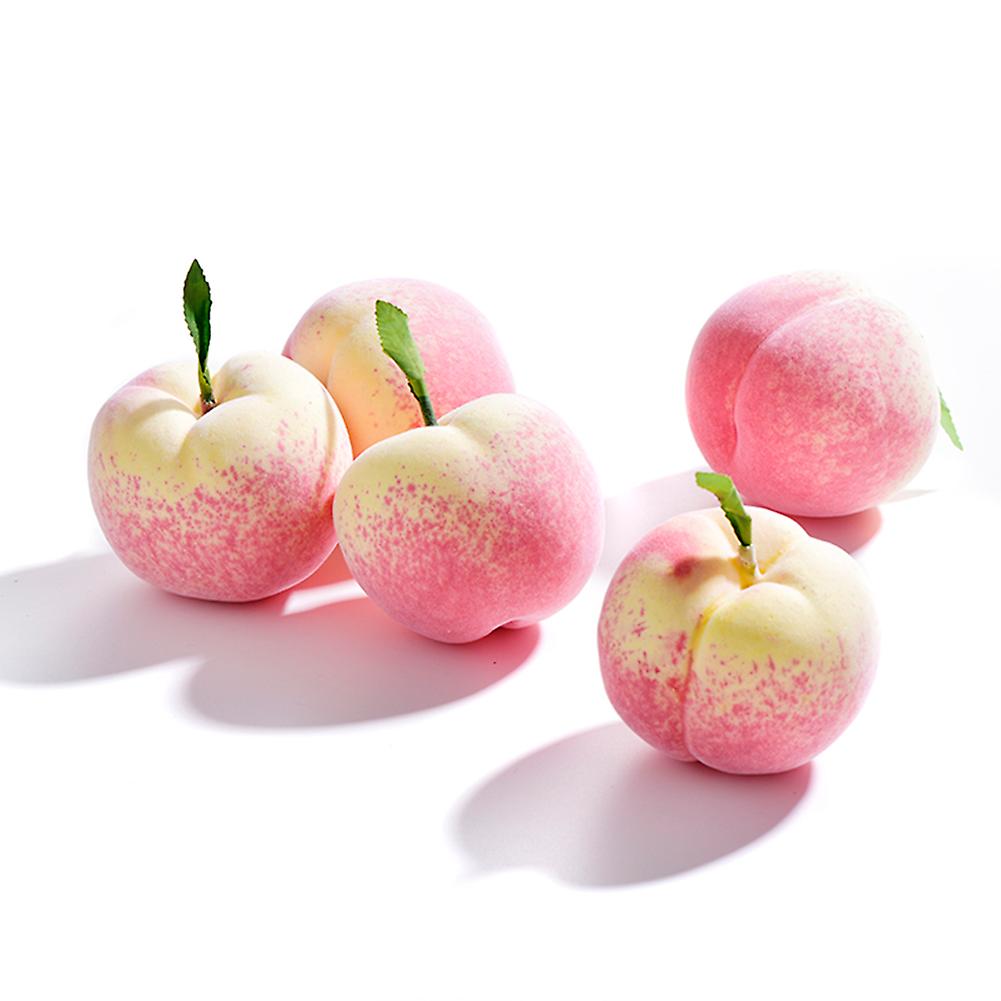 5Pcs Artificial Peach Foam Peach Model High Simulation Fake Fruit Peach Model Photo Prop for Kids Children