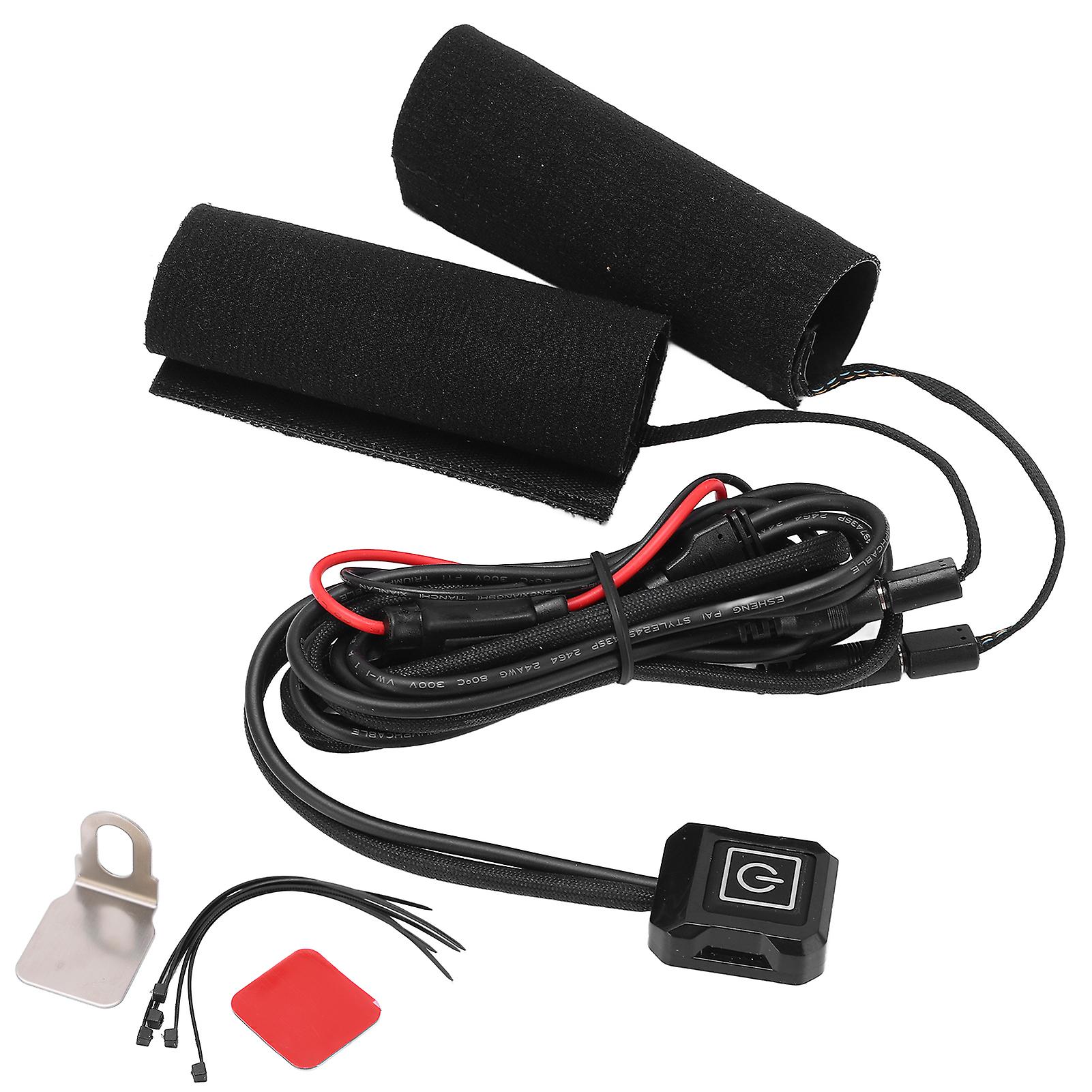 2Pcs Motorcycle Heated Handlebar Pad 3 Levels Adjustable 10 Seconds Heating Heat Evenly Heated Grips Warmer Pad Kit