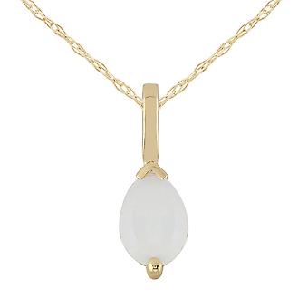 Classic Pear Opal Pendant Necklace in 9ct Yellow Gold 27023