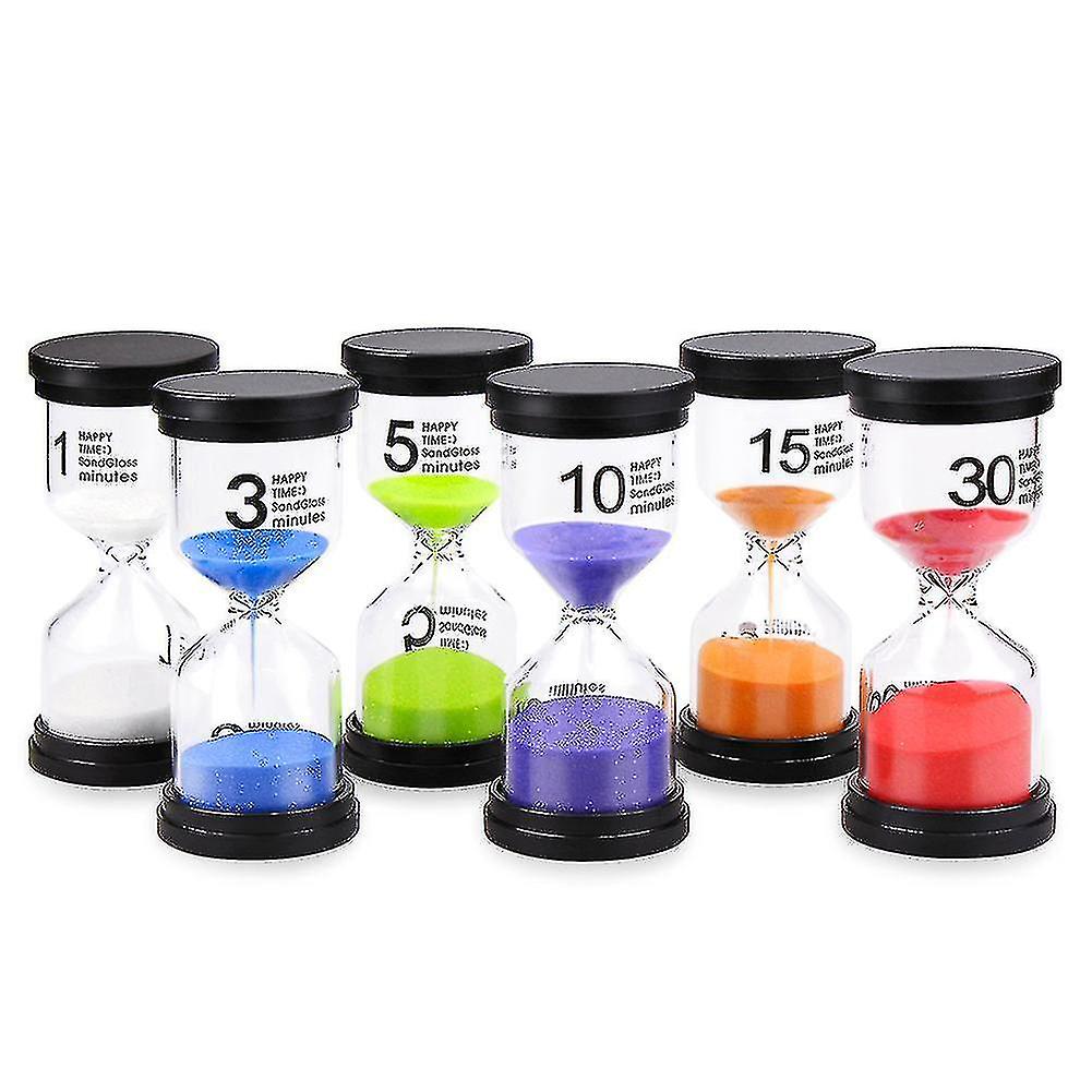 1/3/5/10/15/30min Sand Clock Sandglass Hourglass Timer 6 Pcs/set Niuniu