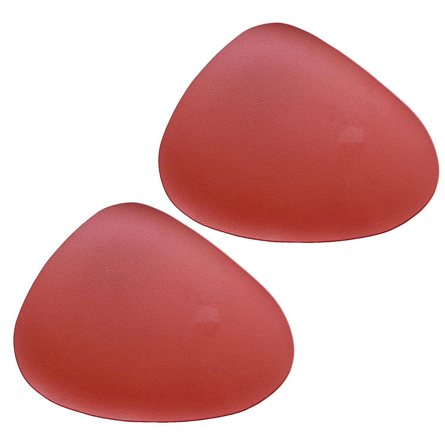 2Pcs/Set Triangle Placemat Coaster Heat-Resistant Non-slip Heat Insulation PVC Dishwasher Safe Dinin