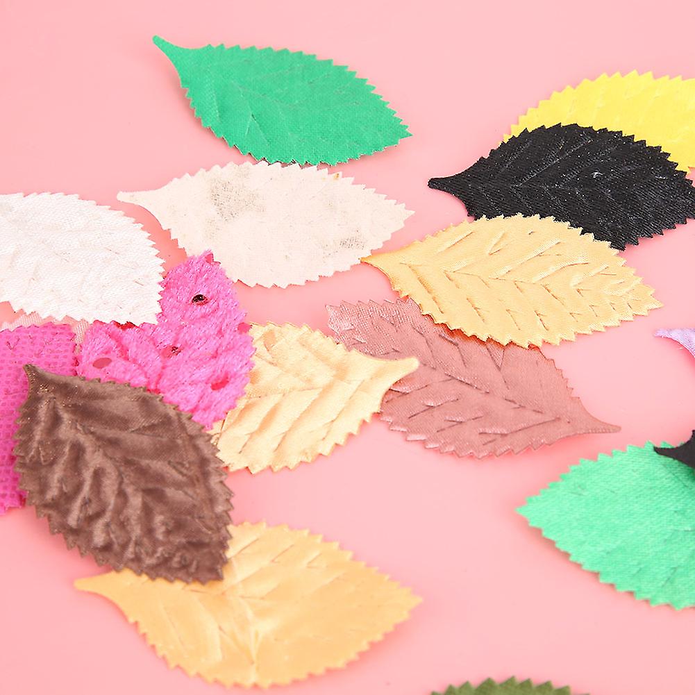 100pcs Artificial Plants Leaves Mixing Color Artificial Plants Leaves for Cloth Sticker DIY CraftsRandom Mixing Color