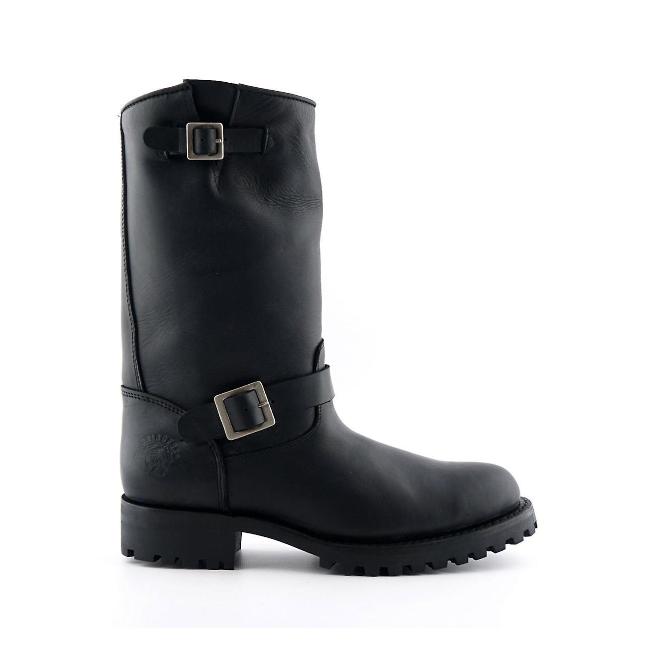 Grinders Wild One Heren Lederen Gesp Biker Zwarte Laarzen Fruugo NL