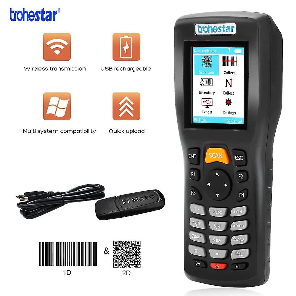 Trohestar Data Collector Pda Barcode Scanner 1d Reader Wireless Handheld Inventory Counter Bar Code Scanners