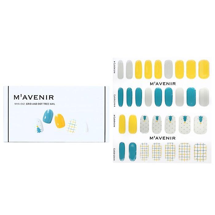Mavenir Nail Sticker - # Grid And Dot Tree Nail 32pcs