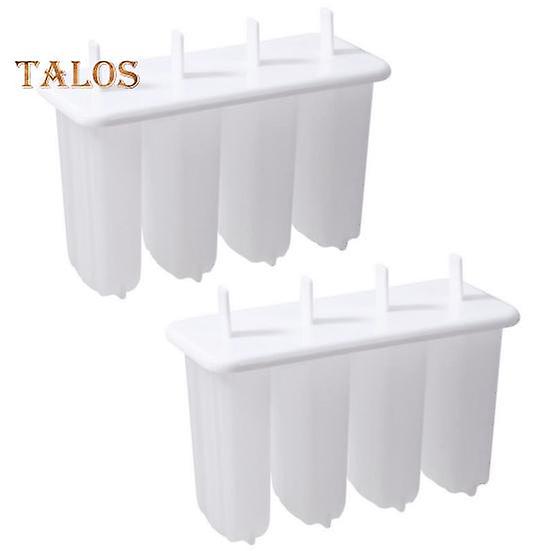 2Pcs Ice Cube Molds Reusable DIY Tool Wide Application Lightweight 4 Holes 3D Ice Cream Molds Household Supplies