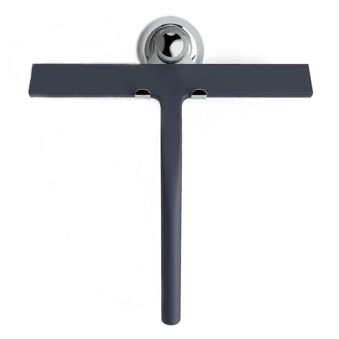 Shower Squeegee With Suction Cup Holder - 23 Cm Black - Window Squeegee For Bathroo