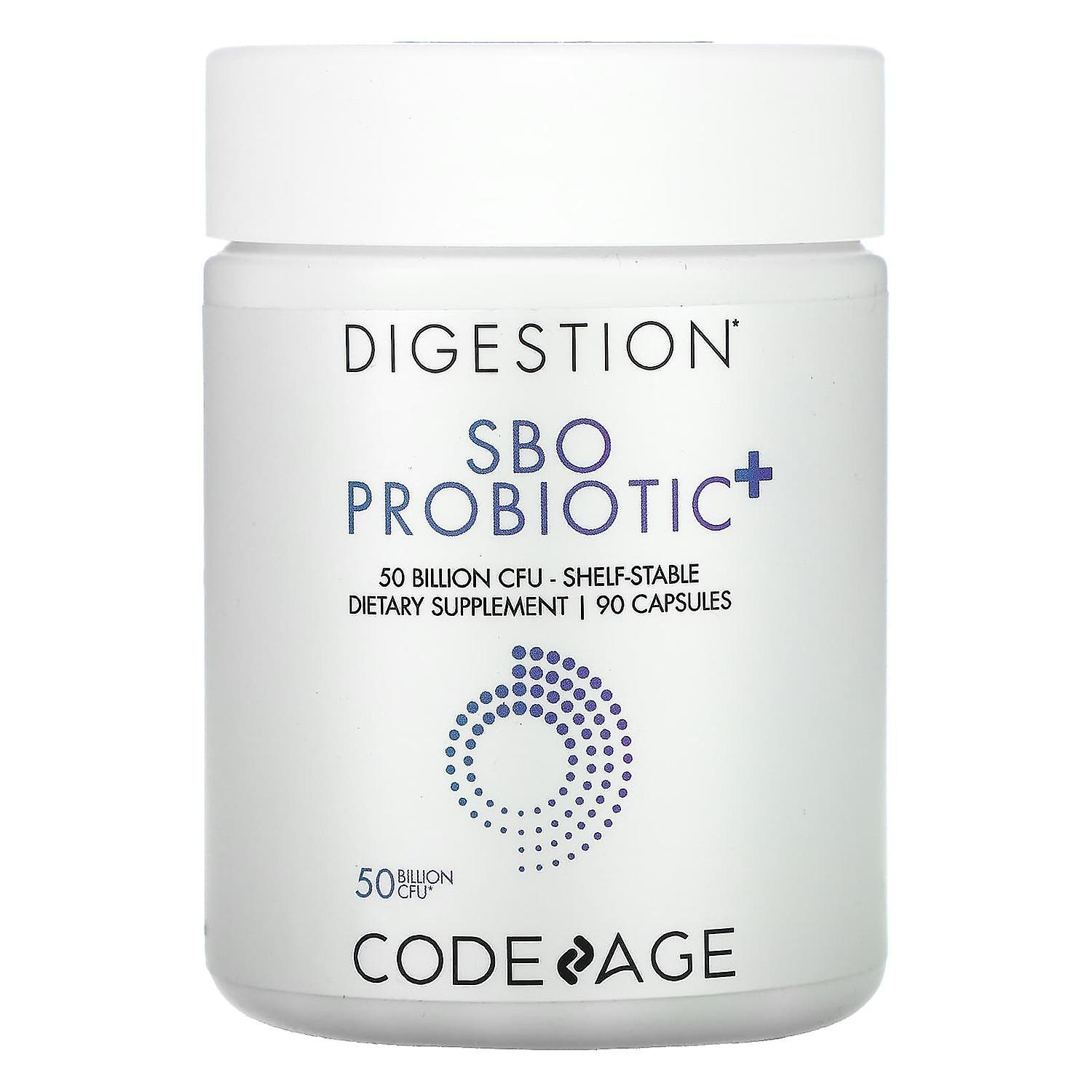 Codeage, Digestion, SBO Probiotic+, Shelf-Stable, 50 Billion CFU, 90 Capsules