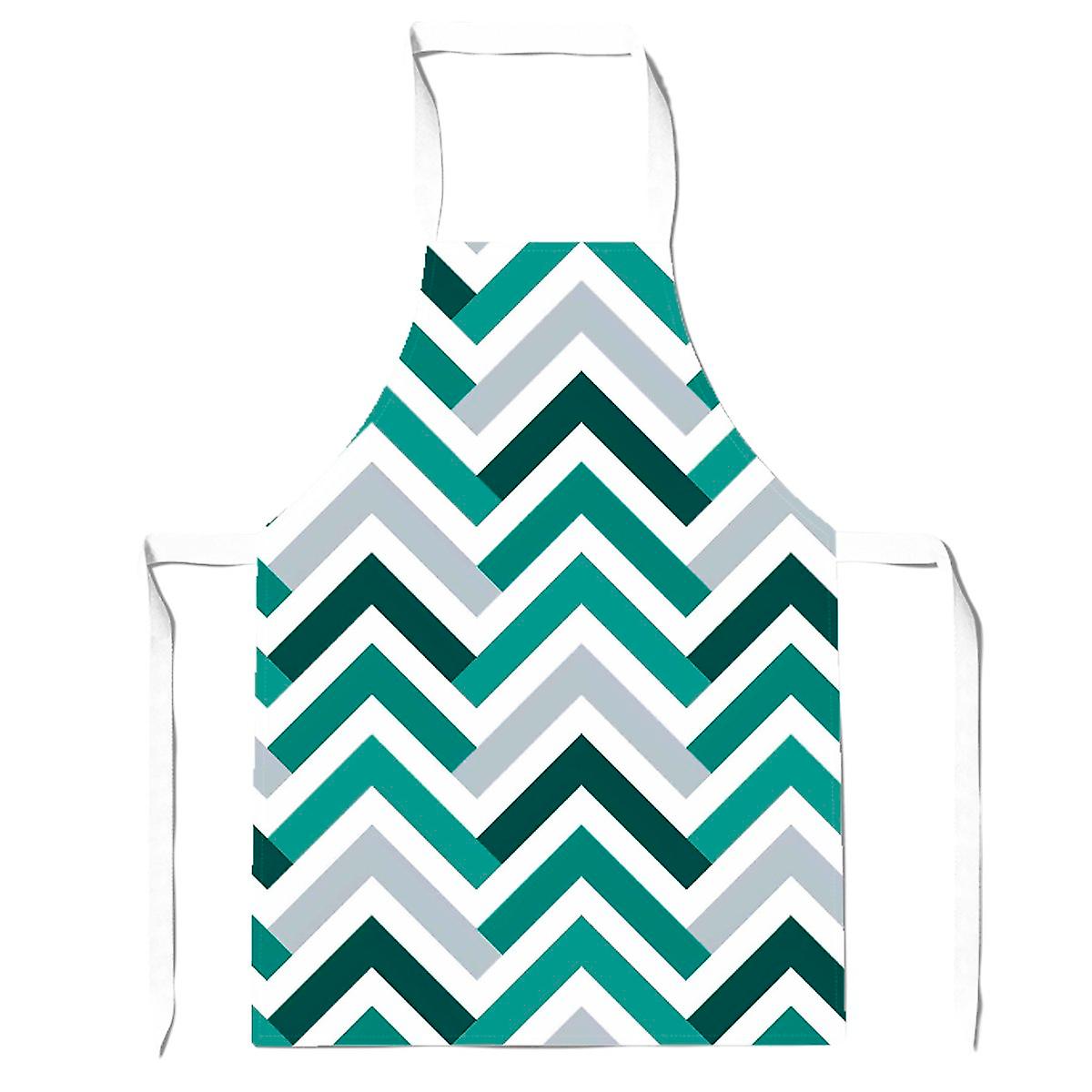 Geometric Retro Vintage Colored Chevron Pattern Apron