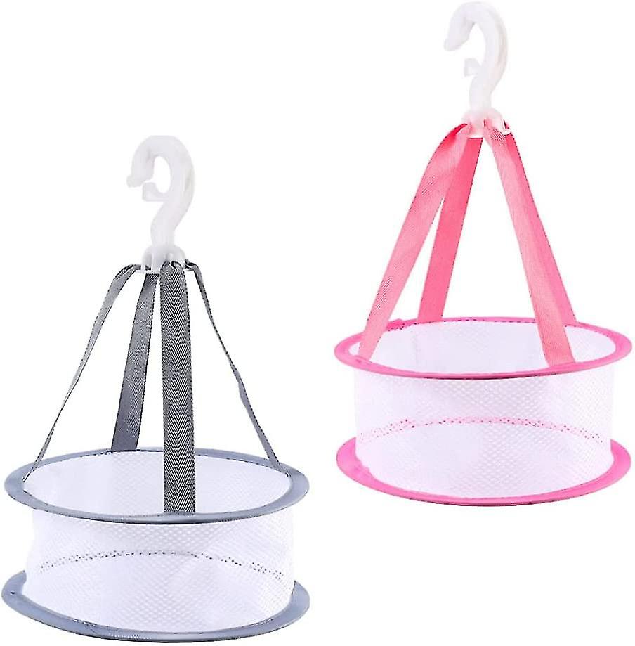 2pcs Makeup Puff Drying Basket Makeup Brush Drying Tool Drying Net Bag Hanging Laundry Rack