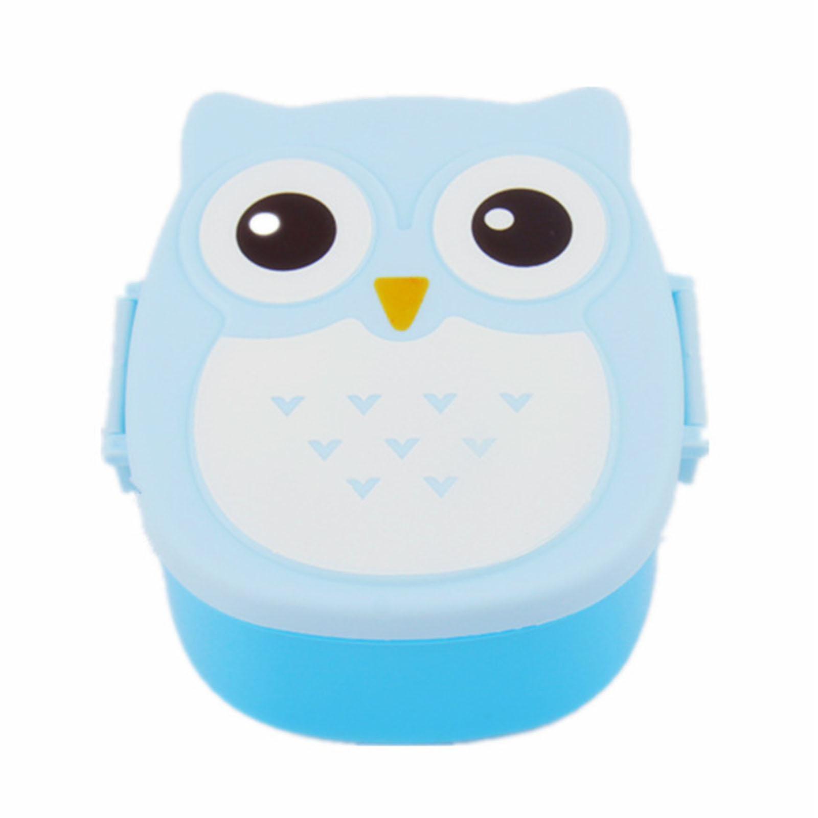 Baykuş Öğle Yemeği Kutusu Aperatifler için Meyveler Çocuk Öğle Yemeği Kutusu Ofis Seyahati için Açık mavi