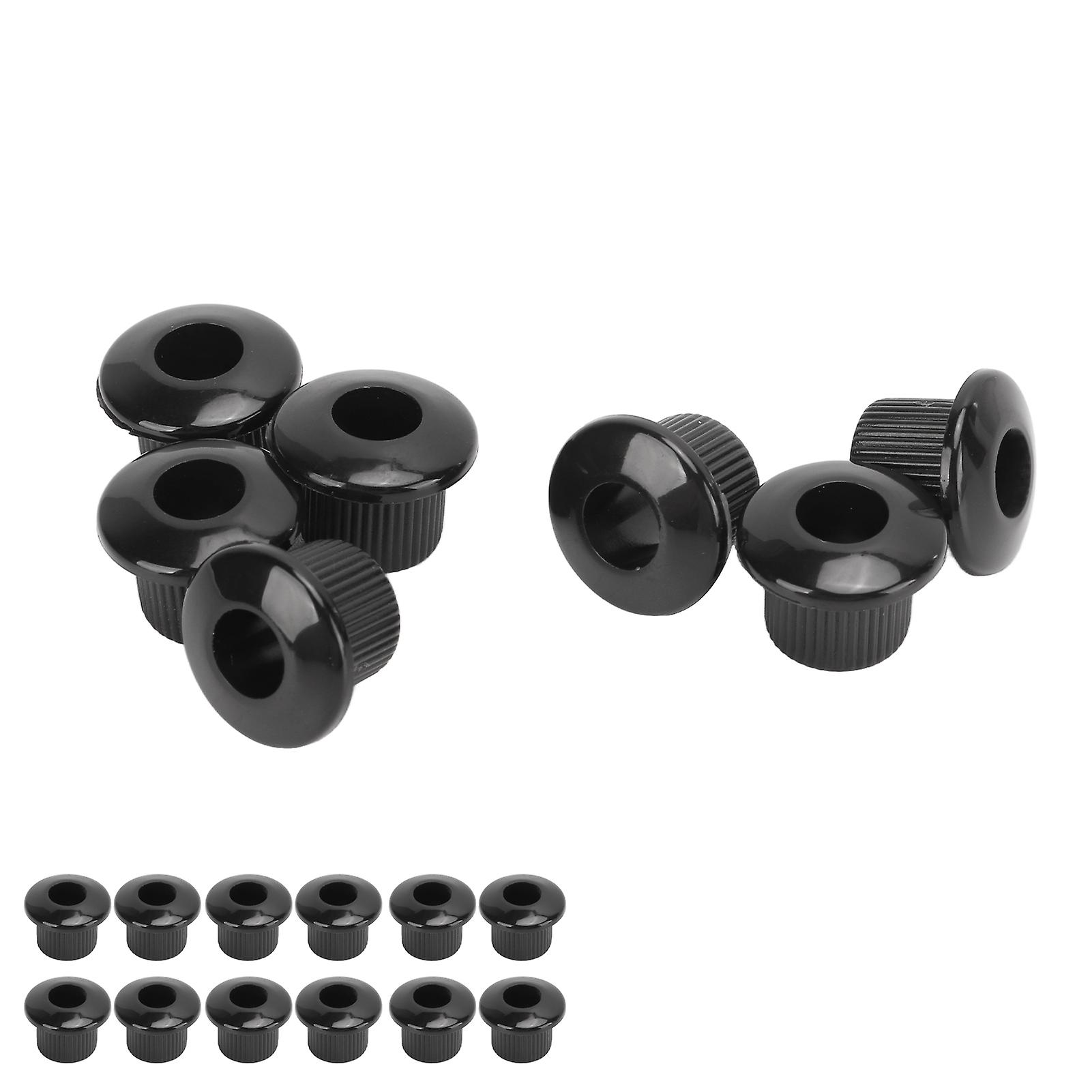 12Pcs Acoustic Guitar Tuner Conversion Bushing 10mm Plastic Adapter Accessory Set Kit Black 