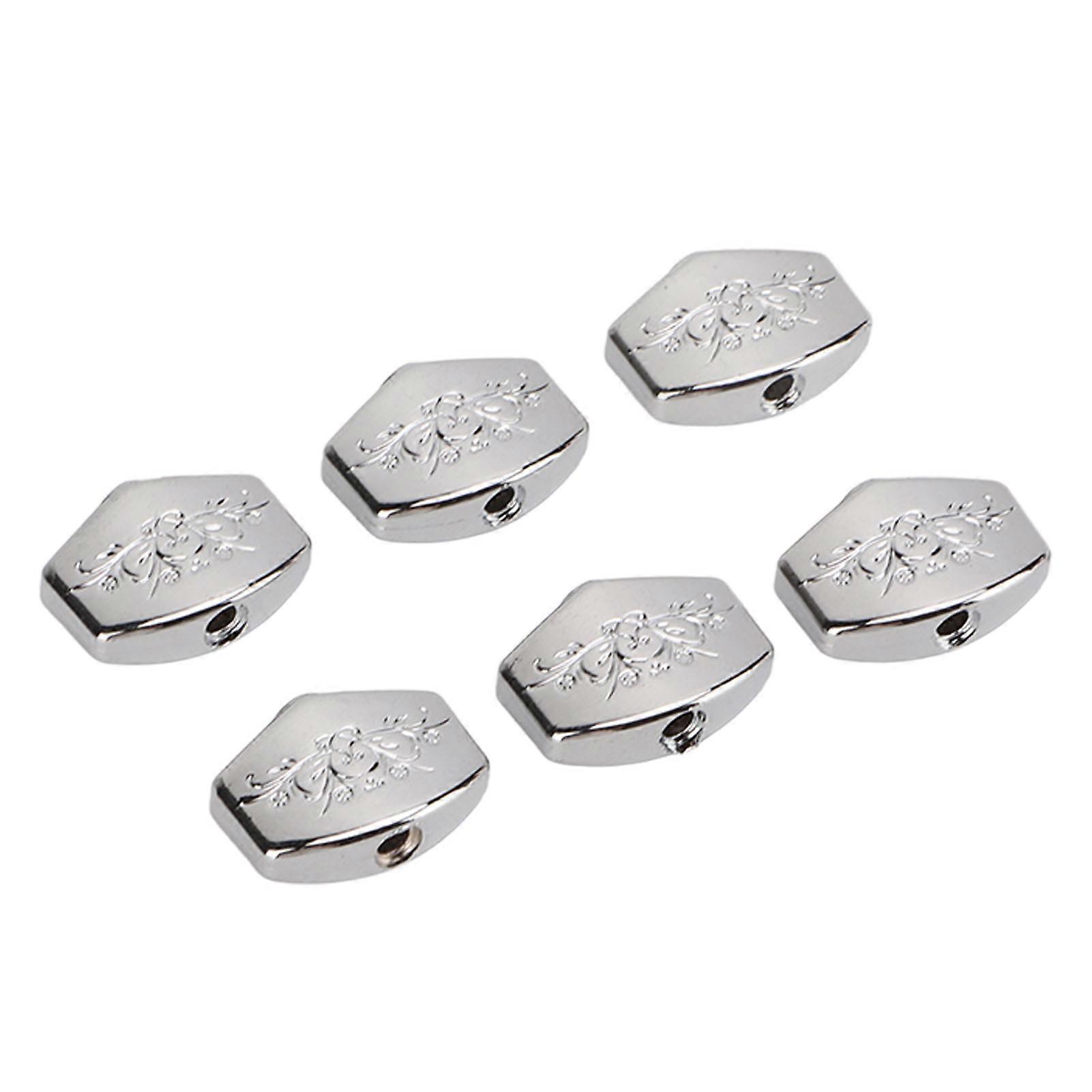 6Pcs Guitar Tuning Peg Tuners Button Machine Head Replacement Buttons Knob Metal Carved Big Square 