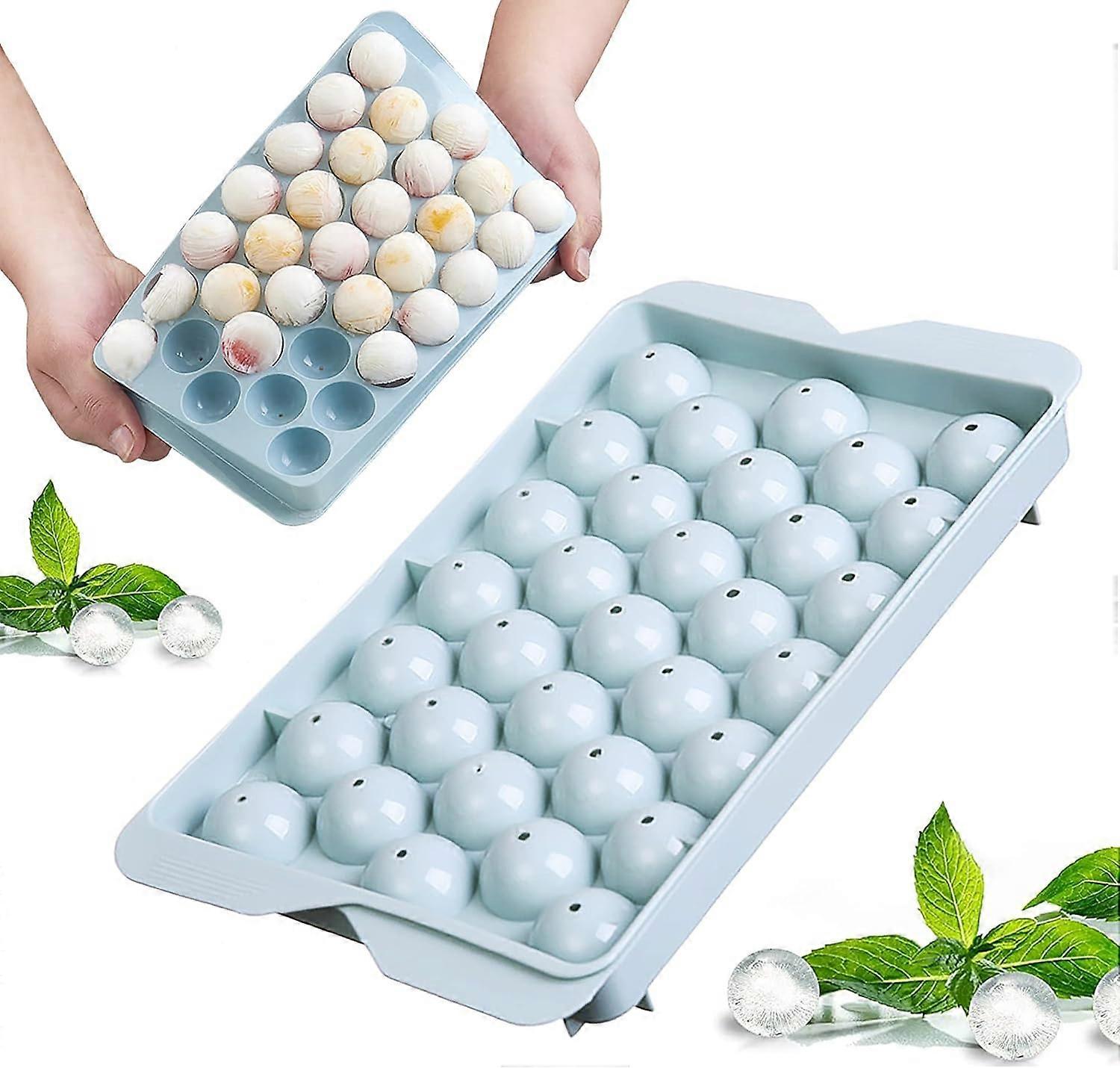 Silicone Ice Cube Tray 1Pcs 33-Cell Large Ice Cube Moulds, Ice Cube Tray with Lid for Freezer Easy Release, Ice Ball Maker