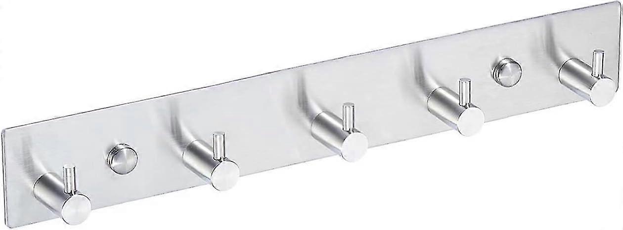 Stainless Steel Brushed Silver Coat Rack With 5 Hooks