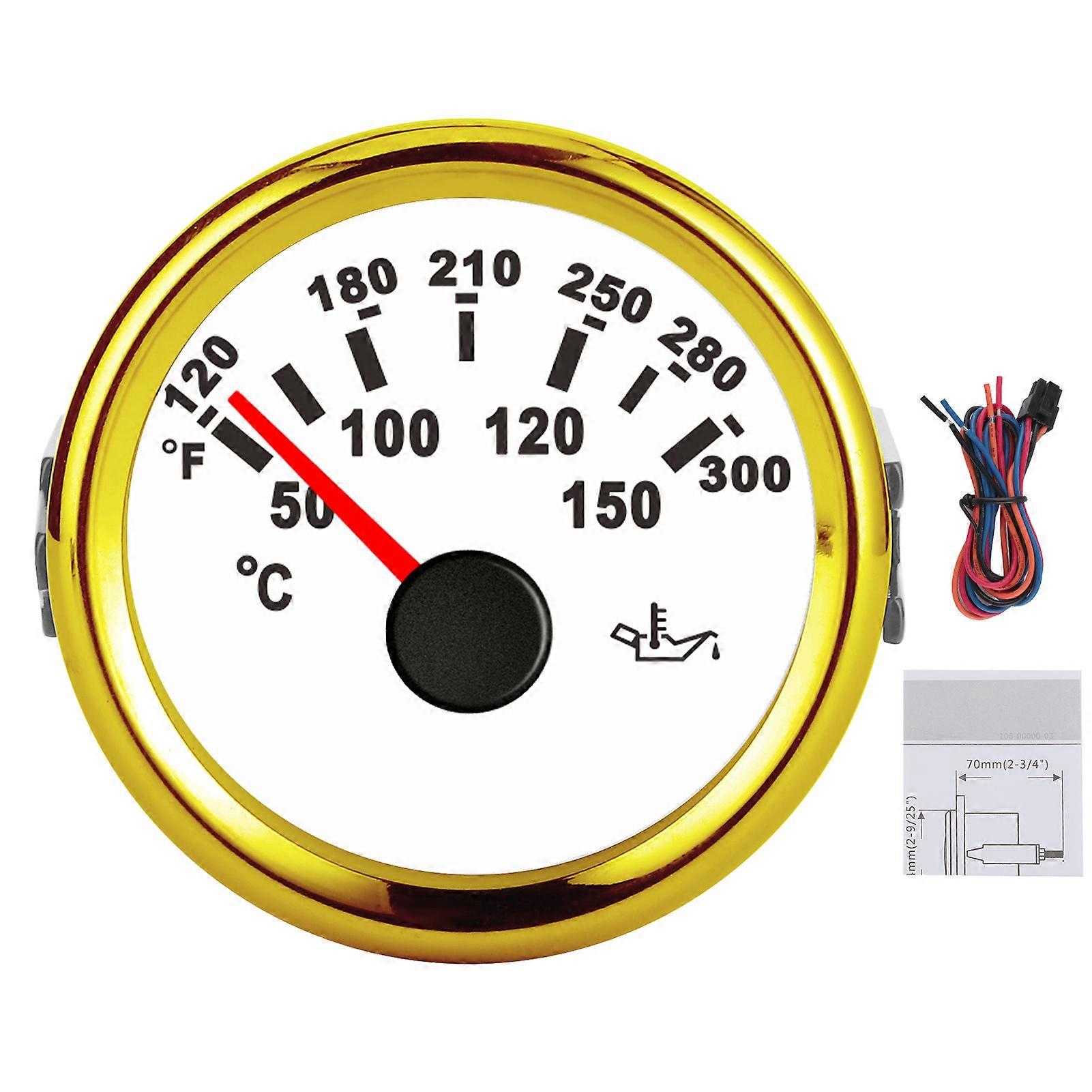 50150 Oil Temperature Gauge LCD Display Backlight Meter for Car Boat Yacht RVs E2U815