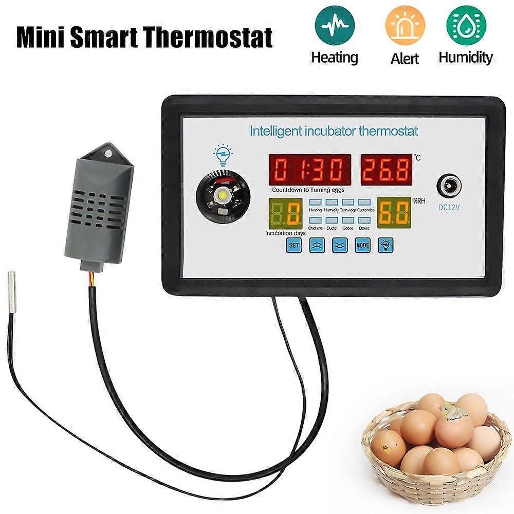 Mini Smart Thermostat Automatic Egg Incubator Control System Temperature Humidity Control Incubator 360 Egg Turning 12V/220V